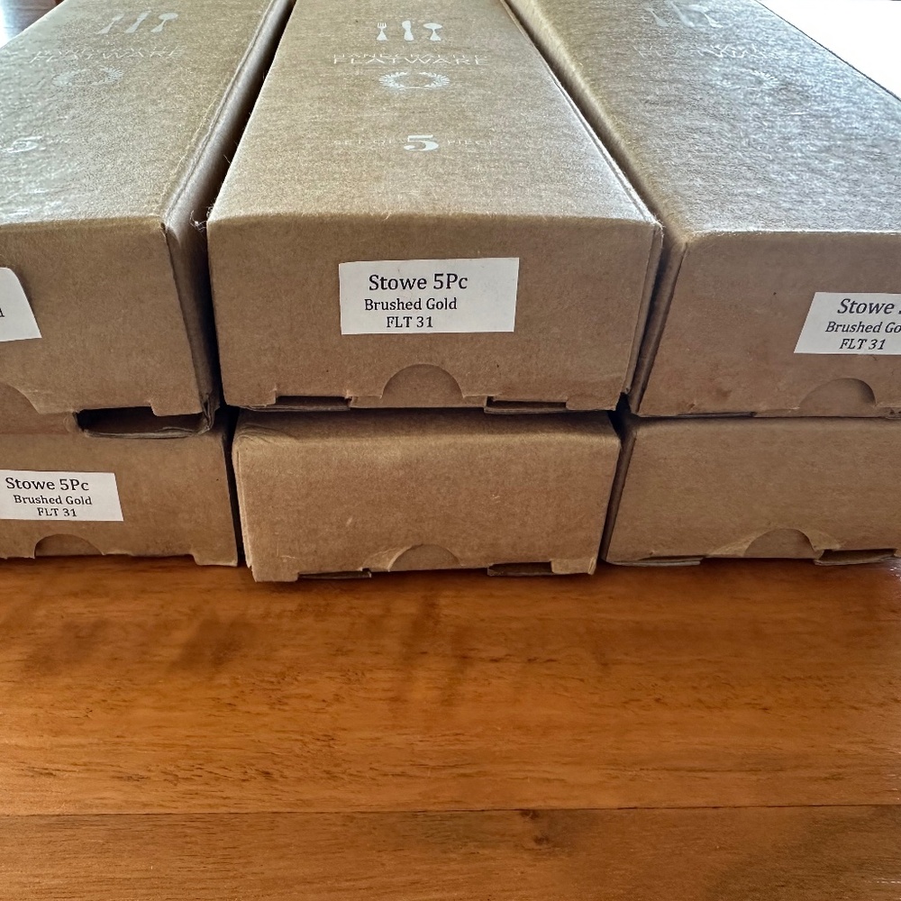 NEW Brushed Gold Flatware "Farmhouse Pottery" brand (six sets of Stowe 5 piece) - Picture 11 of 12